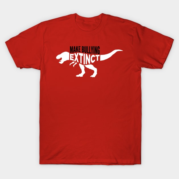 Make Bullying Extinct - Wear Orange For Unity Day Dinosaur T-Shirt by oskibunde